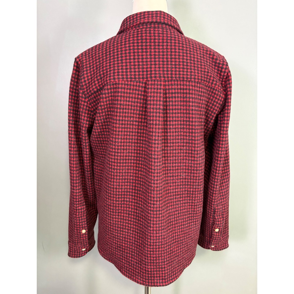 Faherty Legend Sweater Shirt Women M Red Plaid Button Up Cabin Cozy Outdoor Gorp - Picture 3 of 8
